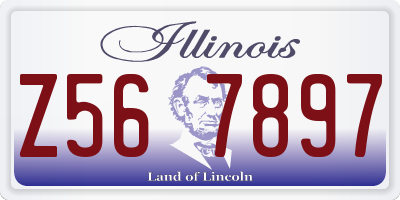 IL license plate Z567897