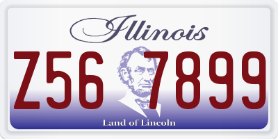 IL license plate Z567899