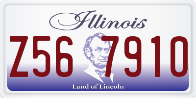 IL license plate Z567910