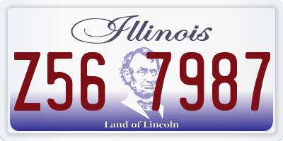 IL license plate Z567987
