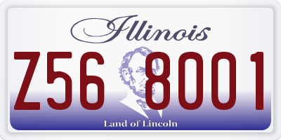 IL license plate Z568001