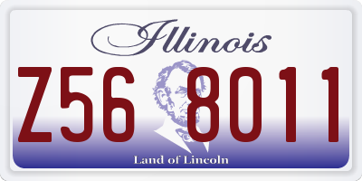 IL license plate Z568011