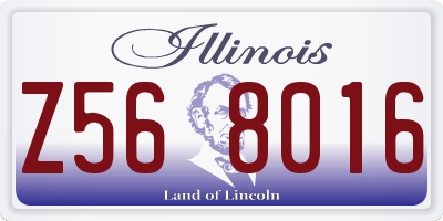 IL license plate Z568016