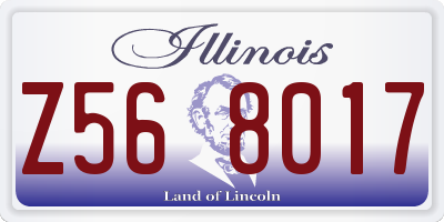 IL license plate Z568017