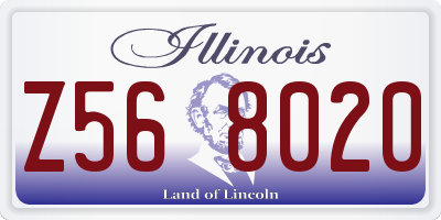 IL license plate Z568020