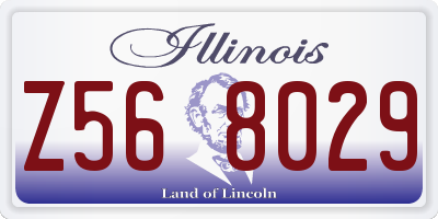 IL license plate Z568029