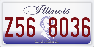 IL license plate Z568036