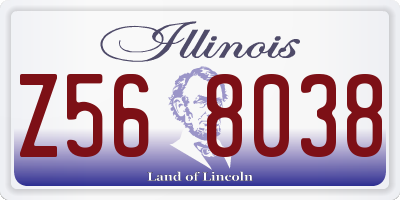 IL license plate Z568038