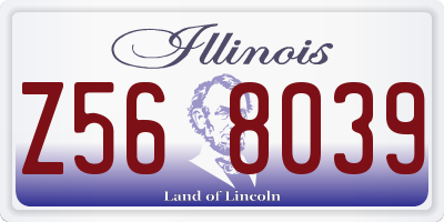 IL license plate Z568039