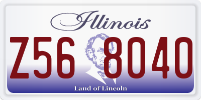 IL license plate Z568040