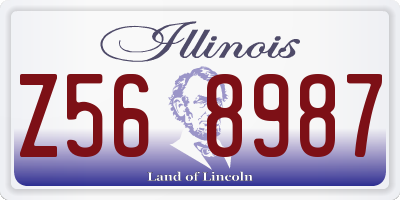 IL license plate Z568987