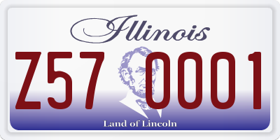IL license plate Z570001