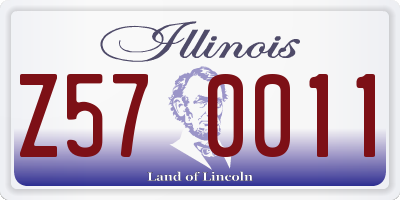 IL license plate Z570011