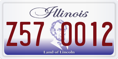 IL license plate Z570012