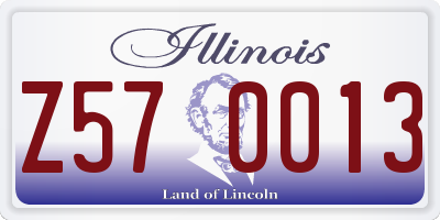 IL license plate Z570013