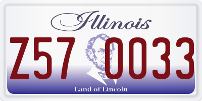 IL license plate Z570033