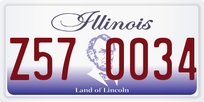 IL license plate Z570034