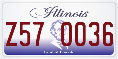 IL license plate Z570036