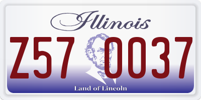 IL license plate Z570037