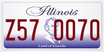 IL license plate Z570070