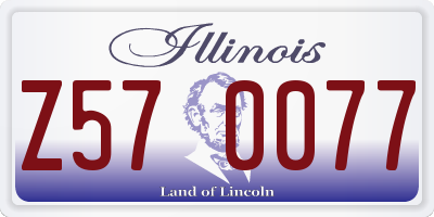 IL license plate Z570077