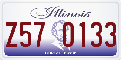 IL license plate Z570133