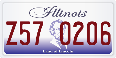 IL license plate Z570206