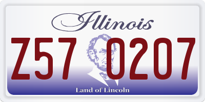 IL license plate Z570207