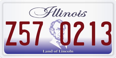 IL license plate Z570213