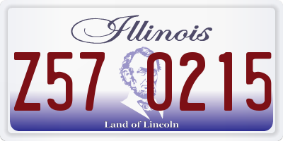 IL license plate Z570215