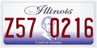 IL license plate Z570216