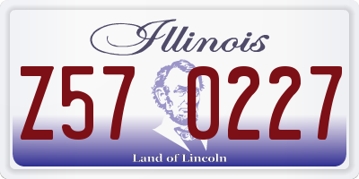 IL license plate Z570227