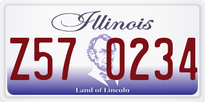 IL license plate Z570234