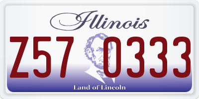 IL license plate Z570333