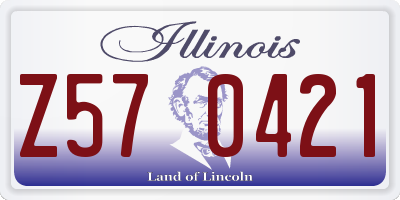 IL license plate Z570421