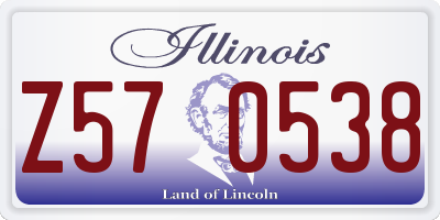 IL license plate Z570538