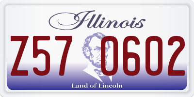 IL license plate Z570602