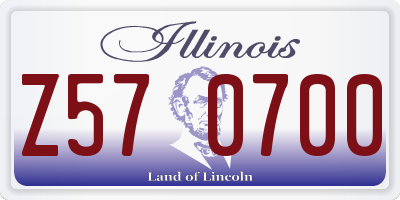 IL license plate Z570700
