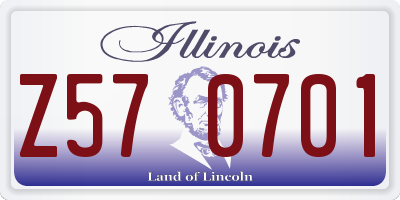 IL license plate Z570701