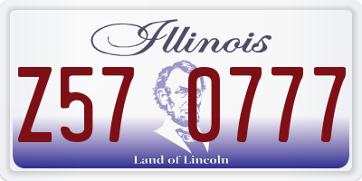 IL license plate Z570777