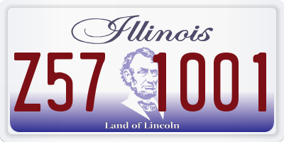 IL license plate Z571001