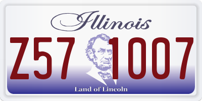 IL license plate Z571007