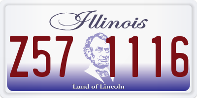 IL license plate Z571116