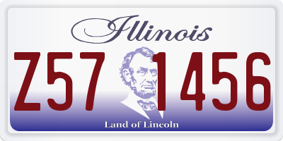 IL license plate Z571456