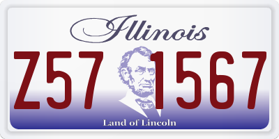 IL license plate Z571567