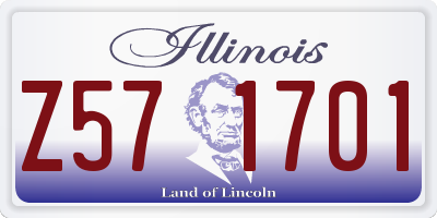 IL license plate Z571701