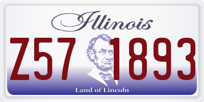 IL license plate Z571893