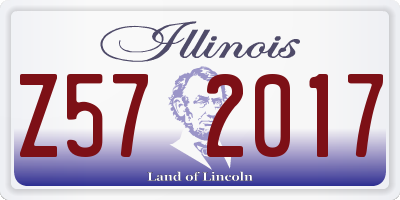 IL license plate Z572017