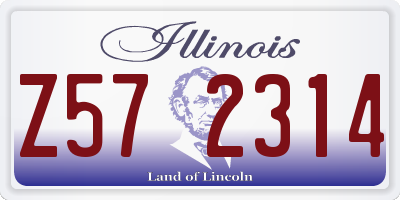 IL license plate Z572314