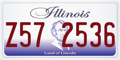 IL license plate Z572536